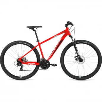 Велосипед FORWARD APACHE 29 2.2 S disc (2021) красный/серебристый с рамой 19"