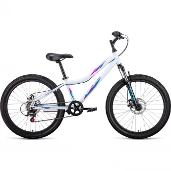 Велосипед FORWARD IRIS 24 2.0 D (2022) белый/розовый, с рамой 12"