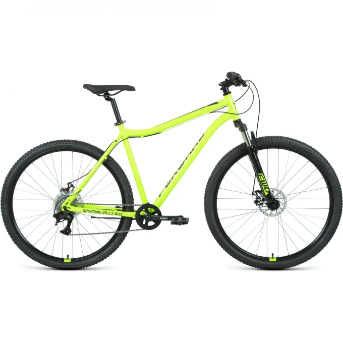Велосипед FORWARD SPORTING 29 2.2 disc (2021) ярко-зеленый/черный с рамой 21" 75488 ZELENYII/CHERNYII 21 Велосипед FORWARD SPORTING 29 2.2 disc (2021) ярко-зеленый/черный с рамой 21" 75488 ZELENYII/CHERNYII 21