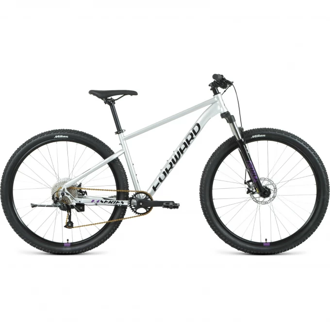 Велосипед FORWARD SPORTING 29 XX (2021) серебристый/фиолетовый с рамой 17" 75506 SEREBRISTYII/FIOL 17 Велосипед FORWARD SPORTING 29 XX (2021) серебристый/фиолетовый с рамой 17" 75506 SEREBRISTYII/FIOL 17
